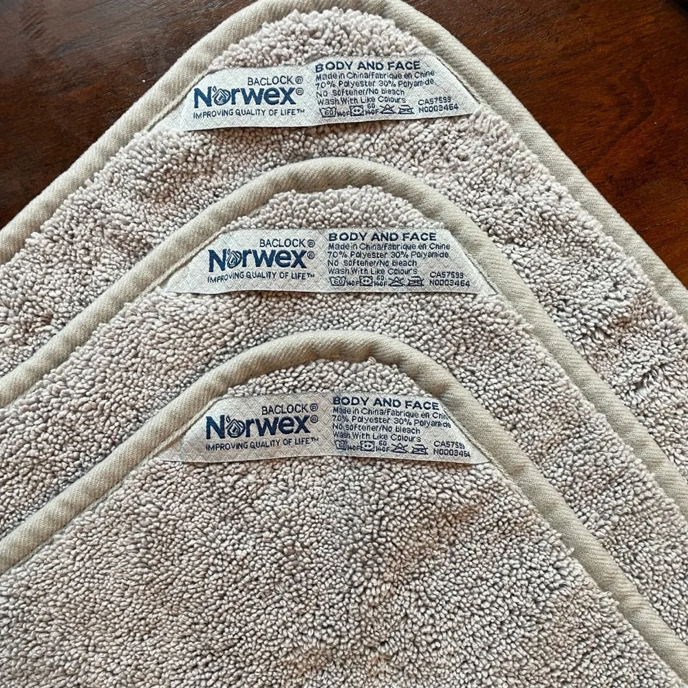 Norwex Baclock body and face cloth, Baby cloth, Beekman goat milk soap